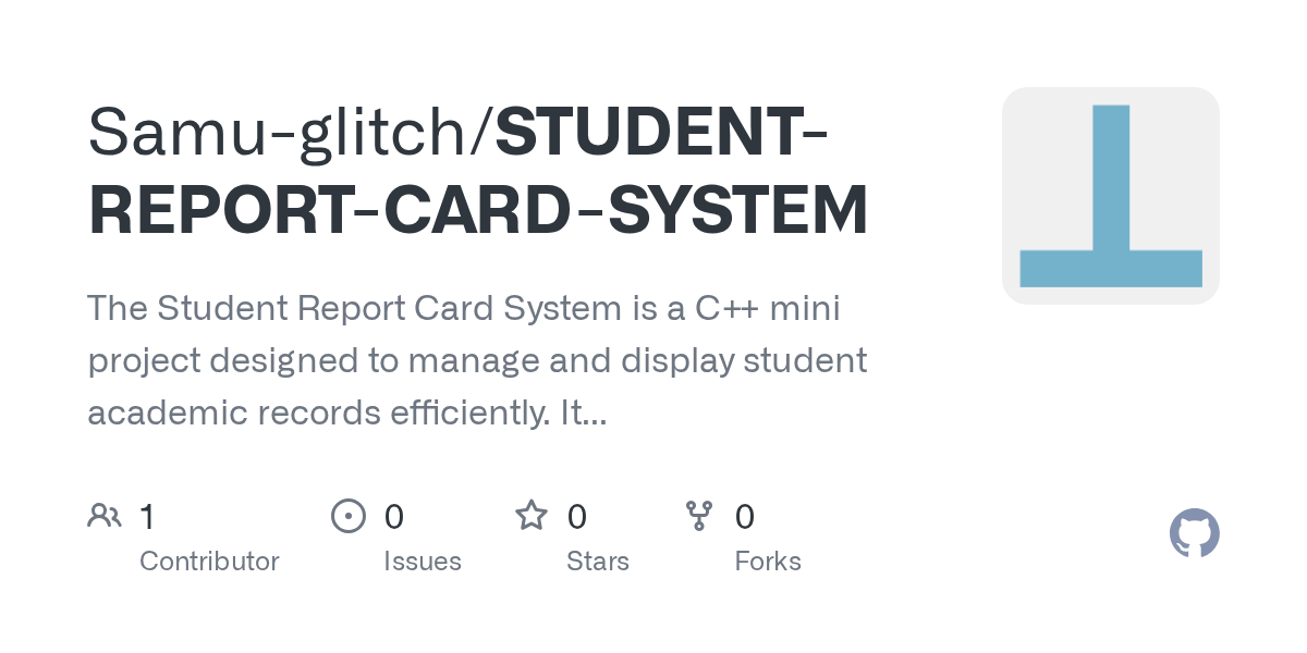 GitHub Samuglitch/STUDENTREPORTCARDSYSTEM The Student Report