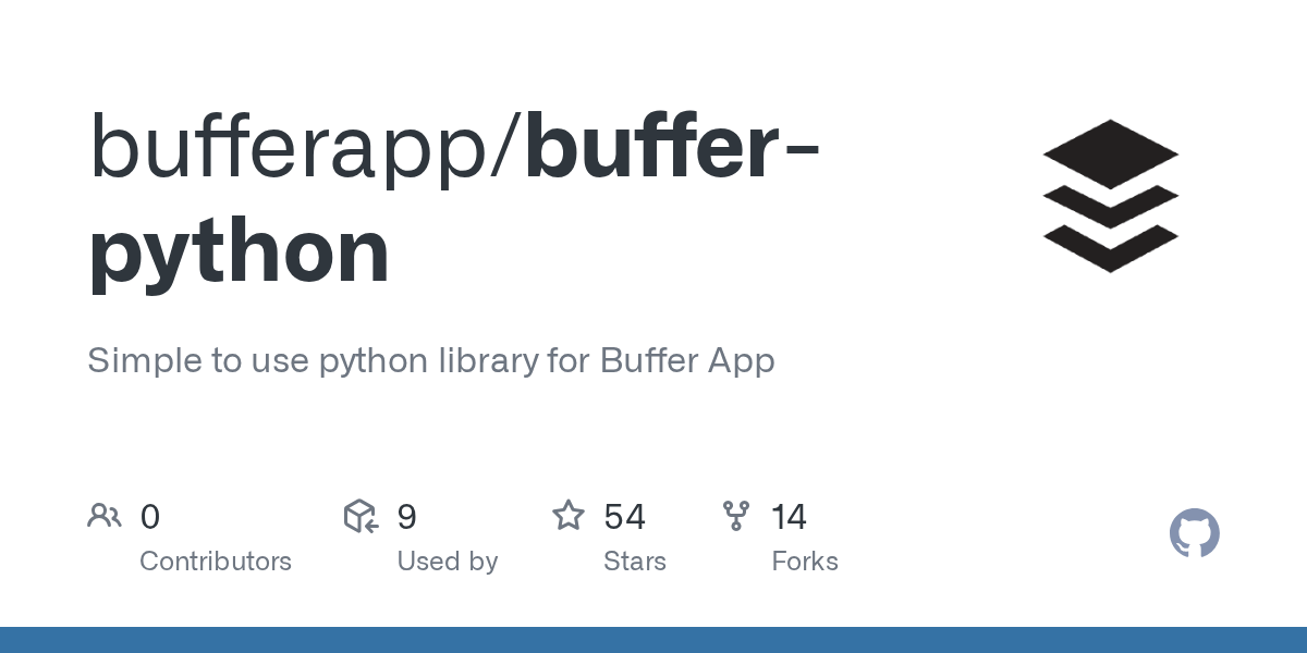 GitHub bufferapp/bufferpython Simple to use python library for
