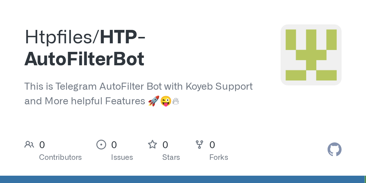 GitHub Htpfiles/HTPAutoFilterBot This is Telegram AutoFilter Bot