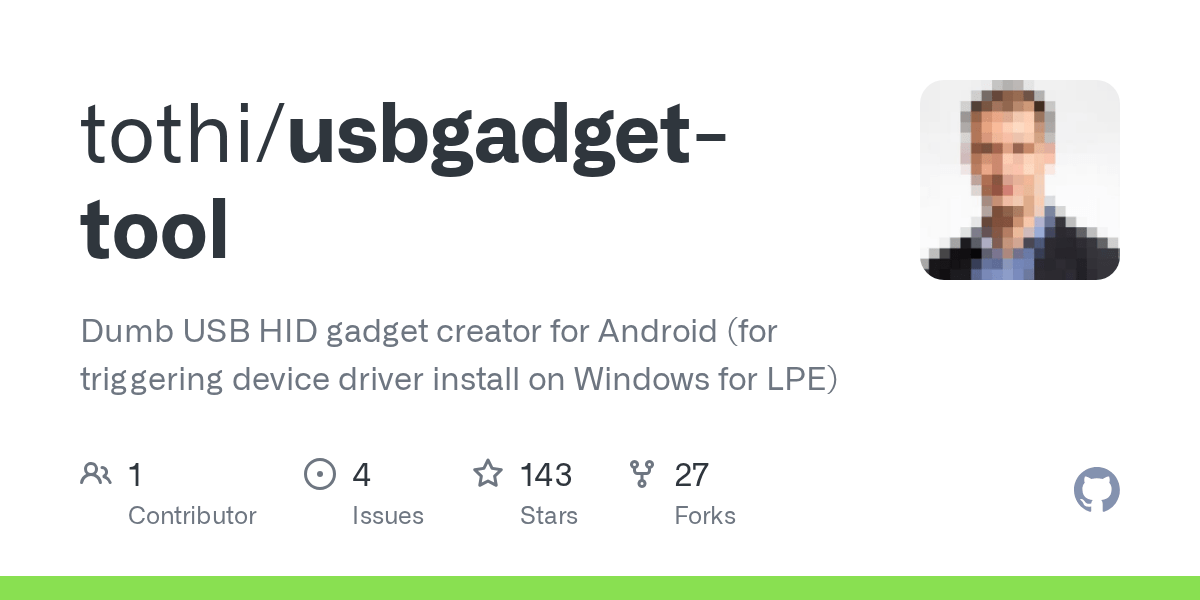 GitHub tothi/usbgadgettool Dumb USB HID gadget creator for Android