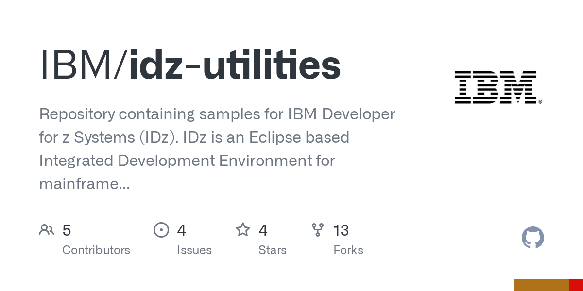 GitHub IBM/idzutilities Repository containing samples for IBM