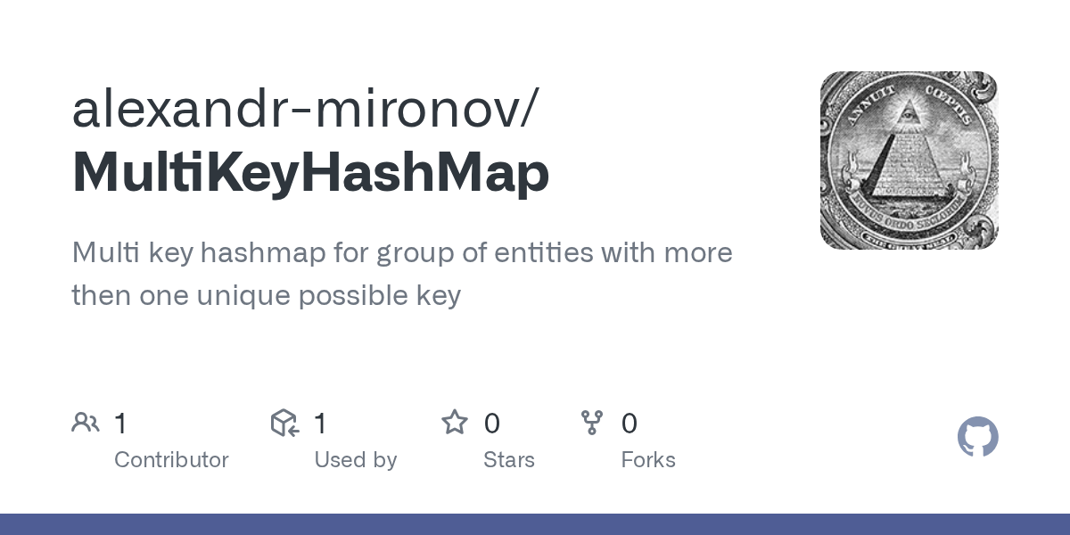 GitHub alexandrmironov/MultiKeyHashMap Multi key hashmap for group of entities with more
