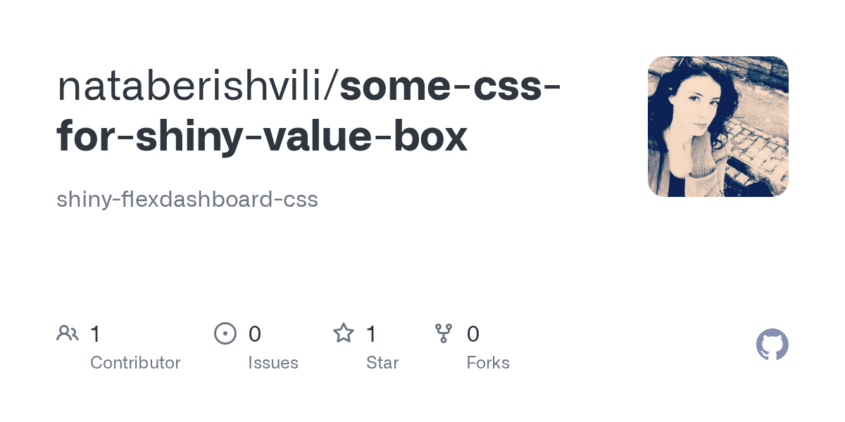 GitHub nataberishvili/somecssforshinyvaluebox shiny