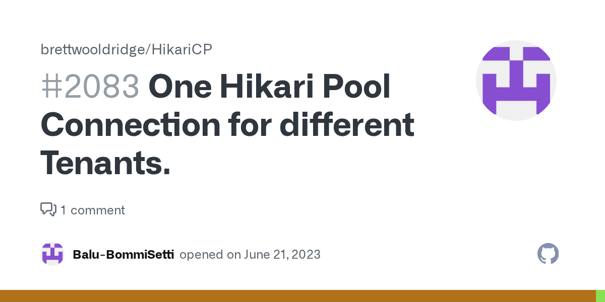 One Hikari Pool Connection for different Tenants. · Issue 2083