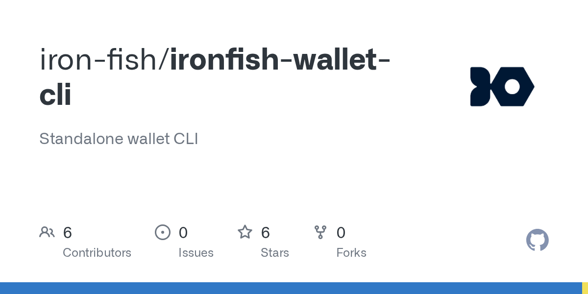 GitHub ironfish/ironfishwalletcli Standalone wallet CLI