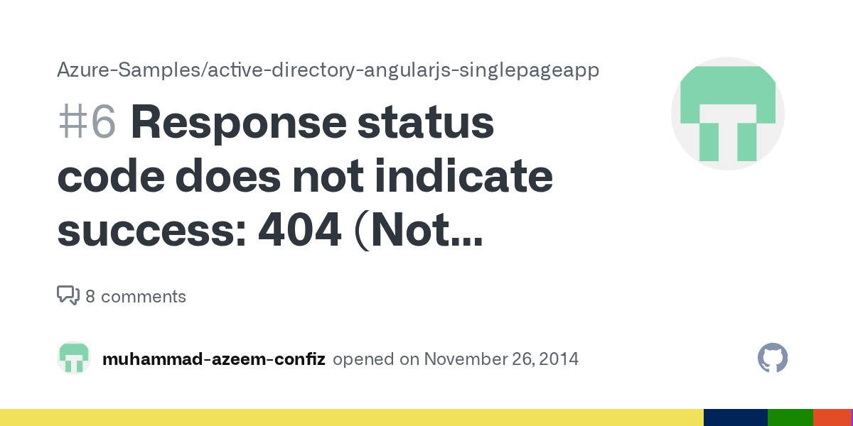Response status code does not indicate success 404 (Not Found