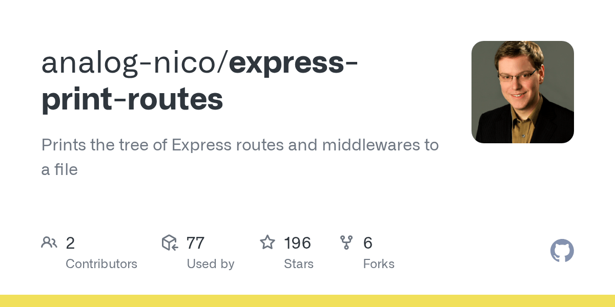 GitHub analognico/expressprintroutes Prints the tree of Express
