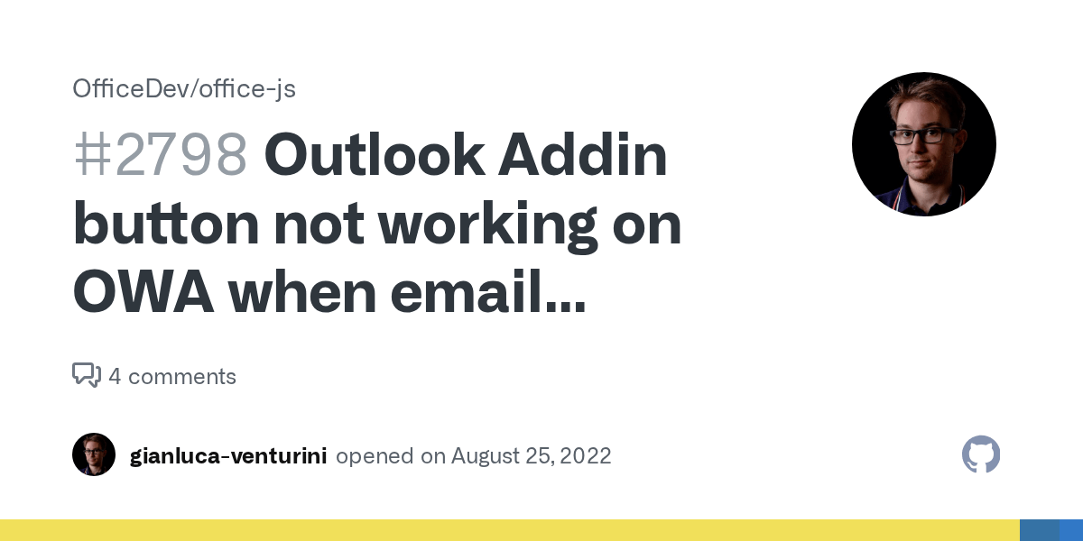Outlook Addin button not working on OWA when email matches contextual