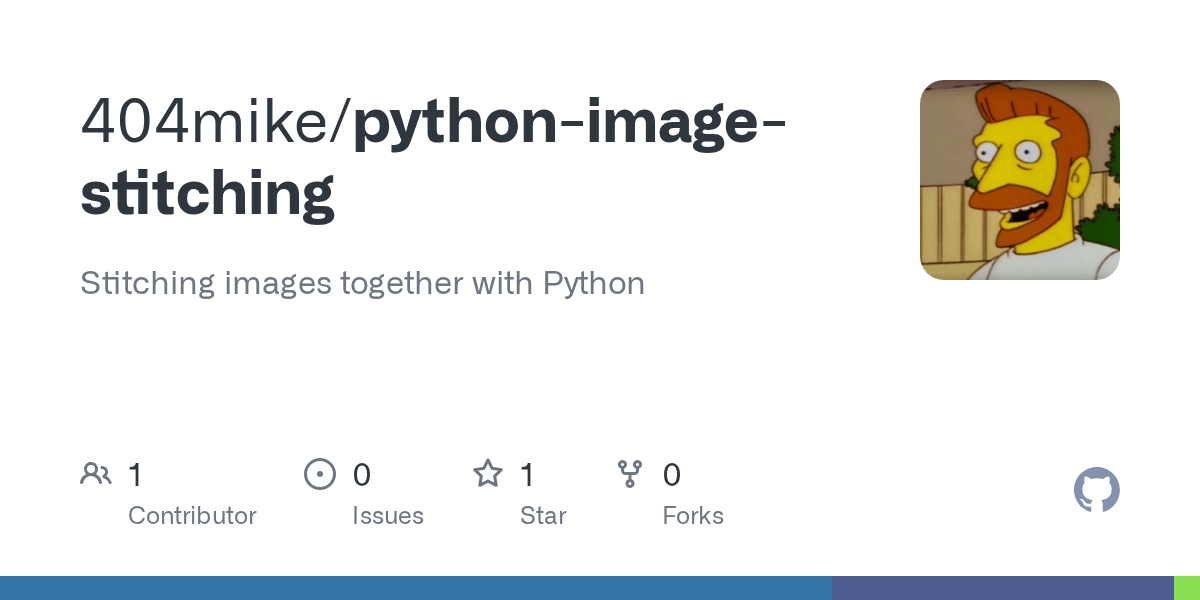 GitHub 404mike/pythonimagestitching Stitching images together with