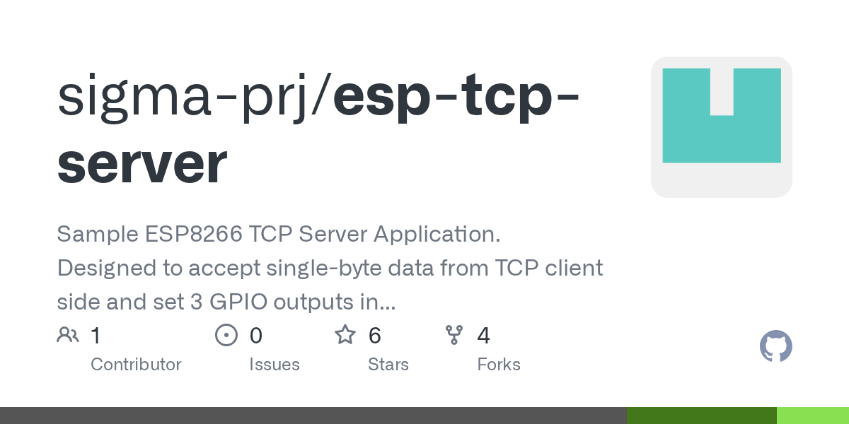 GitHub sigmaprj/esptcpserver Sample ESP8266 TCP Server