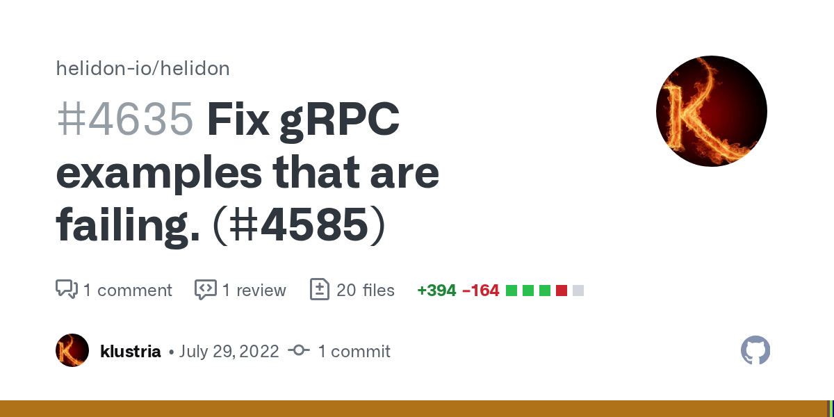 Fix gRPC examples that are failing. (4585) by klustria · Pull Request