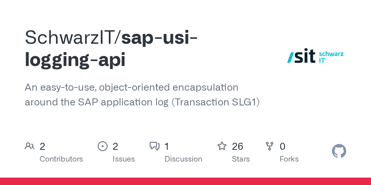 GitHub SchwarzIT/sapusiloggingapi An easytouse, objectoriented