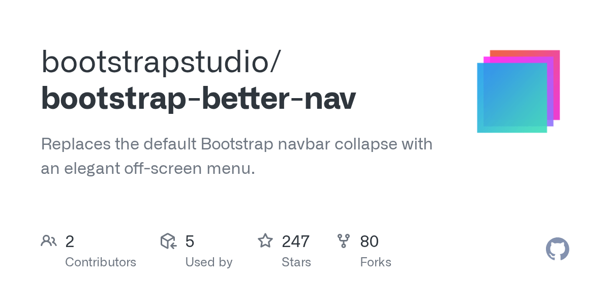GitHub bootstrapstudio/bootstrapbetternav Replaces the default