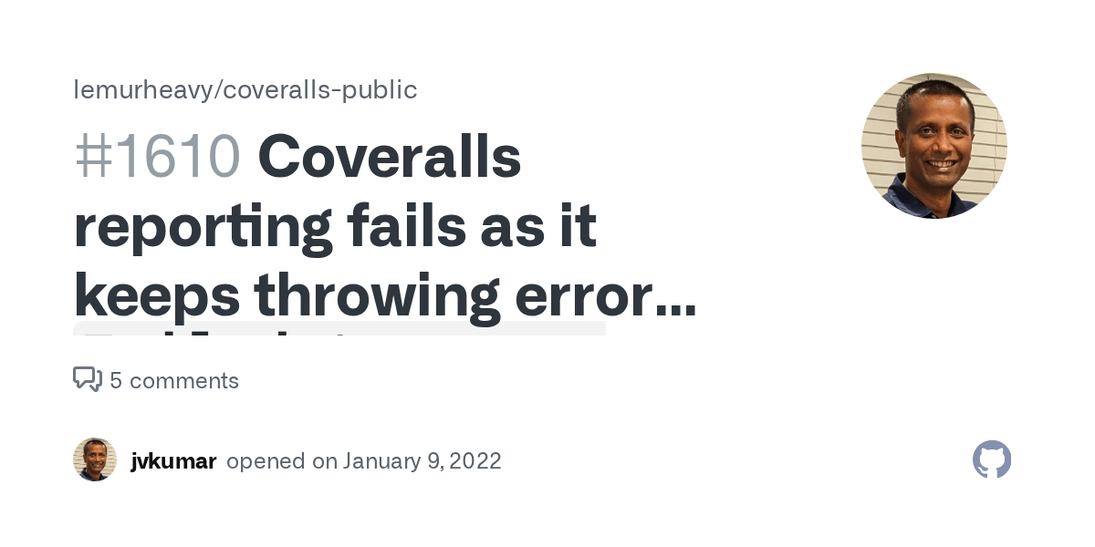 Coveralls reporting fails as it keeps throwing error `Failed to parse