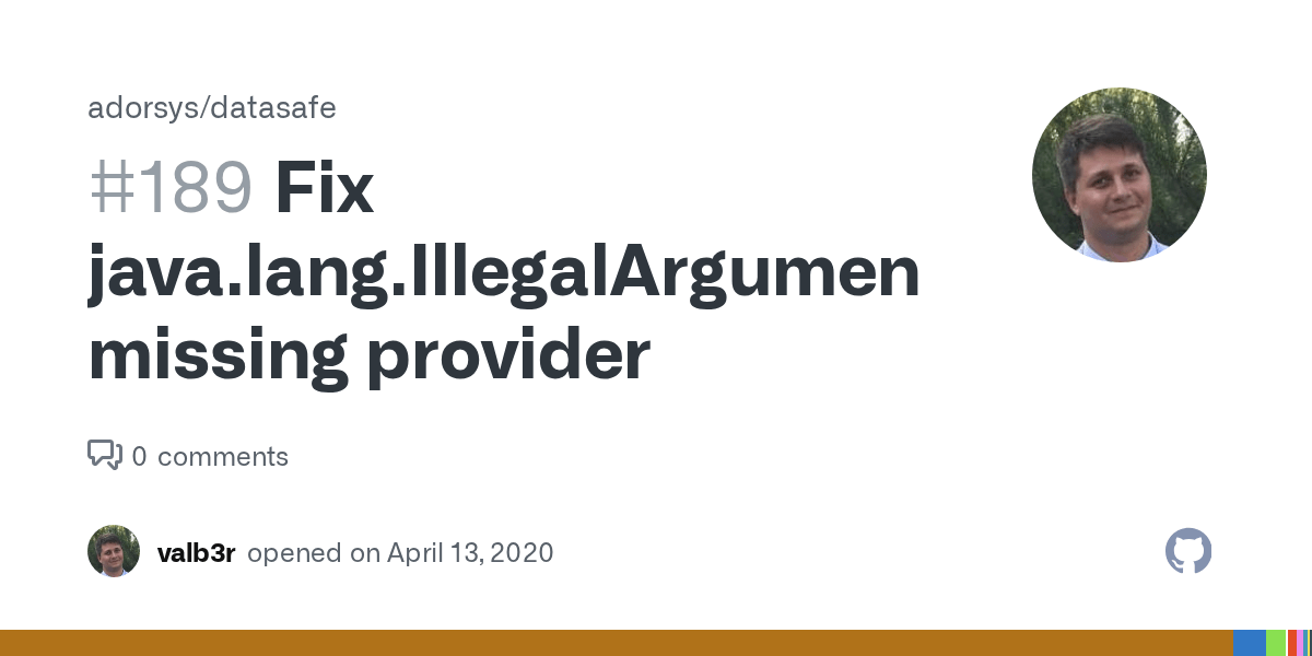 Fix java.lang.IllegalArgumentException missing provider · Issue 189