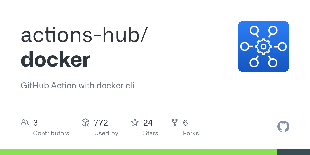 GitHub actionshub/docker GitHub Action with docker cli