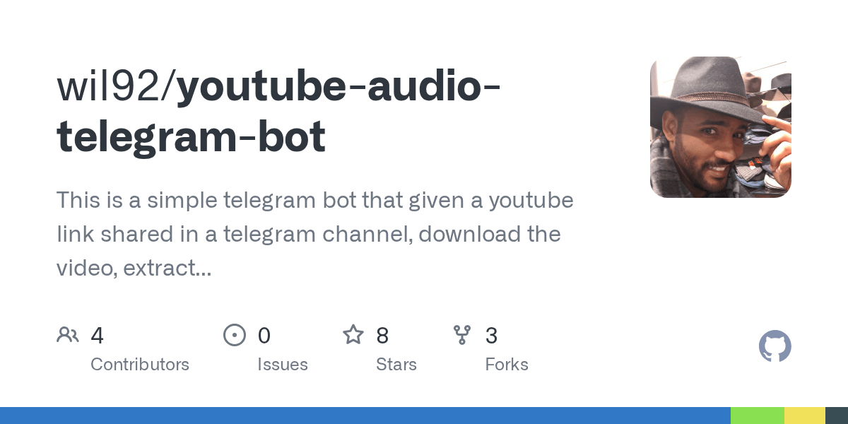 GitHub wil92/youtubeaudiotelegrambot This is a simple telegram