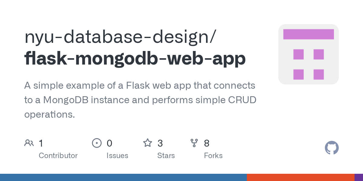 GitHub nyudatabasedesign/flaskmongodbwebapp A simple example of