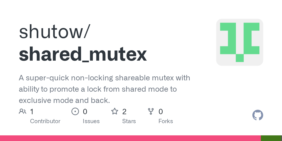 GitHub shutow/shared_mutex A superquick nonlocking shareable mutex