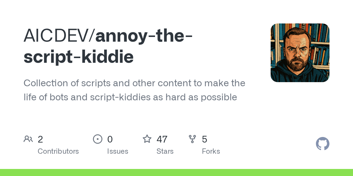 GitHub AICDEV/annoythescriptkiddie Collection of scripts and