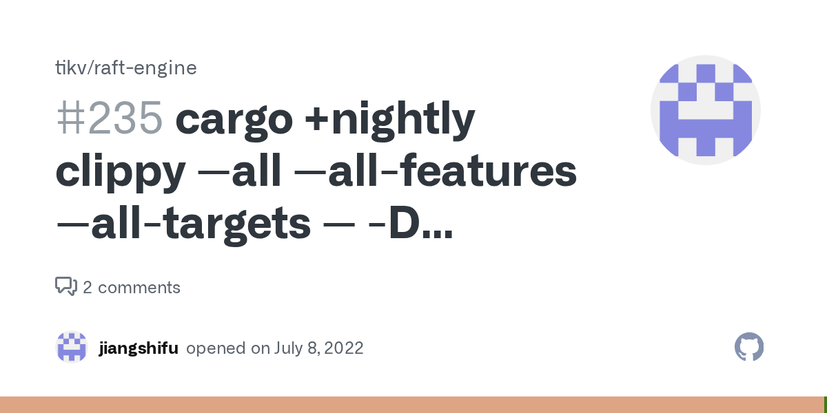 cargo +nightly clippy all allfeatures alltargets D clippy