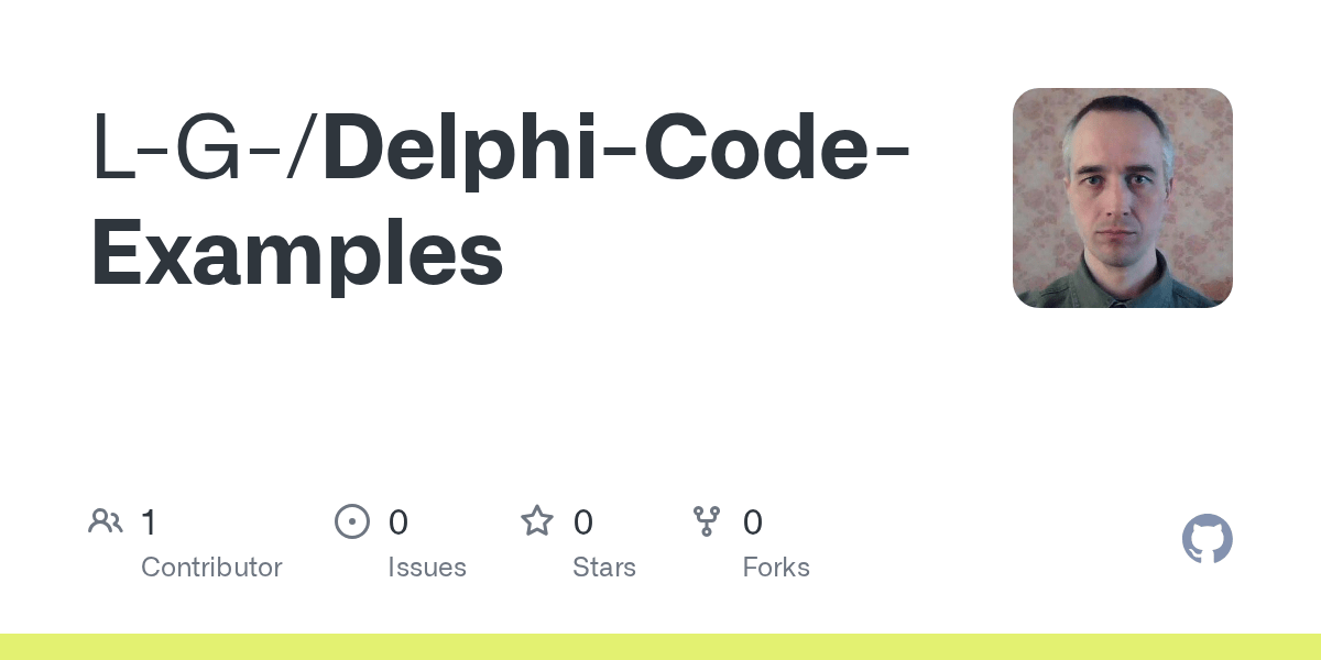 GitHub LG/DelphiCodeExamples