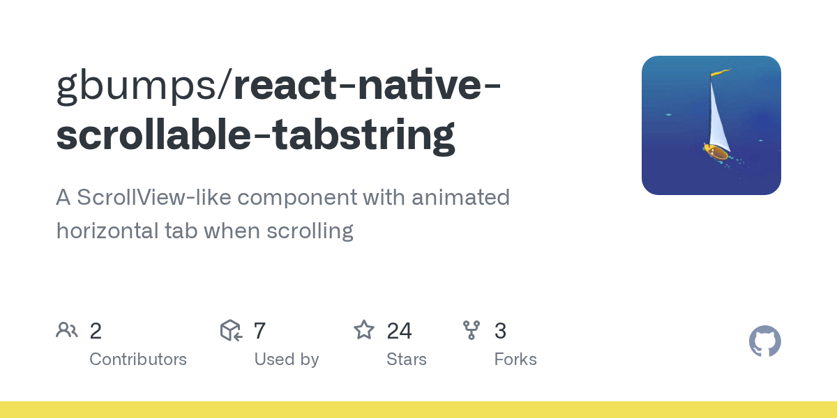 GitHub gbumps/reactnativescrollabletabstring A ScrollViewlike