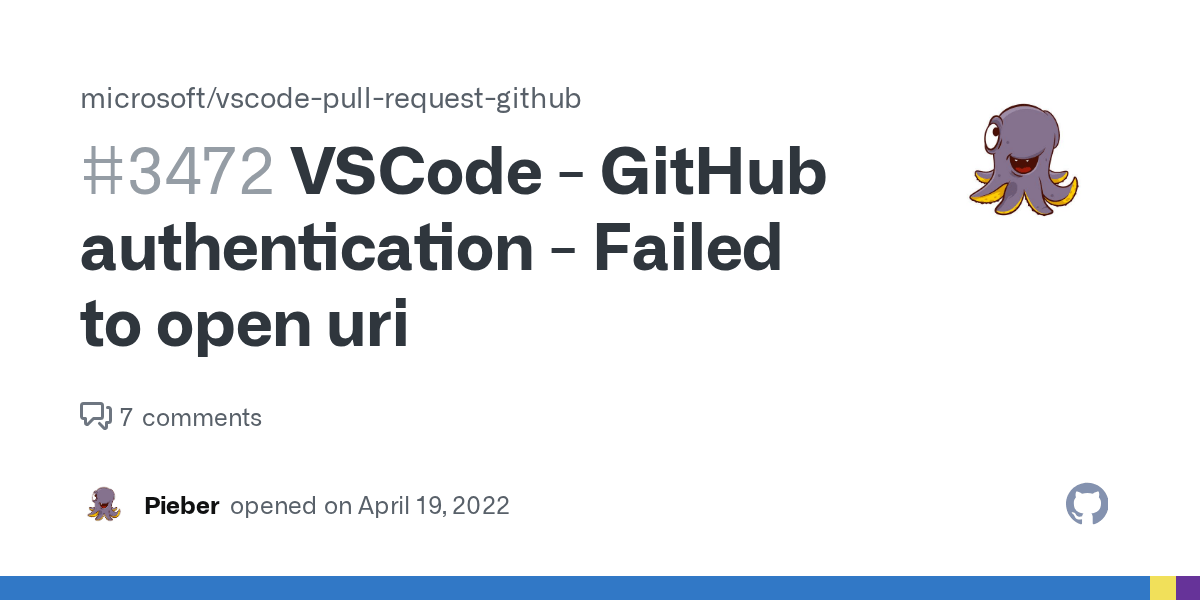 VSCode GitHub authentication Failed to open uri · Issue 3472