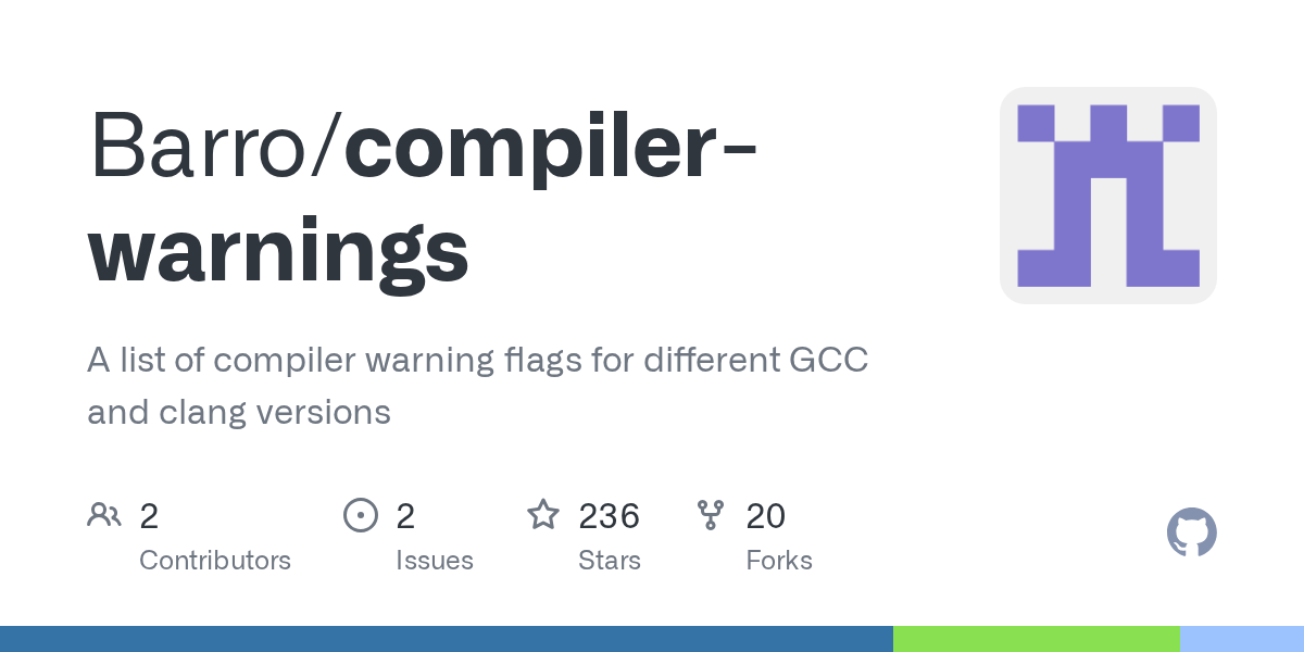GitHub A list of compiler warning flags for