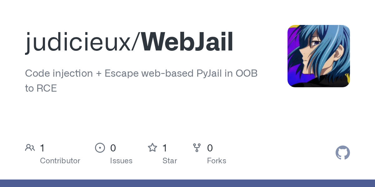 GitHub judicieux/WebJail Code injection + Escape webbased PyJail in(02)