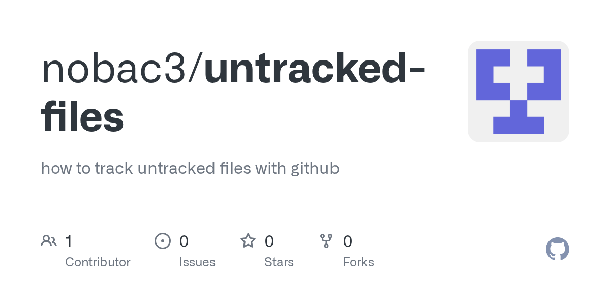 GitHub nobac3/untrackedfiles how to track untracked files with github