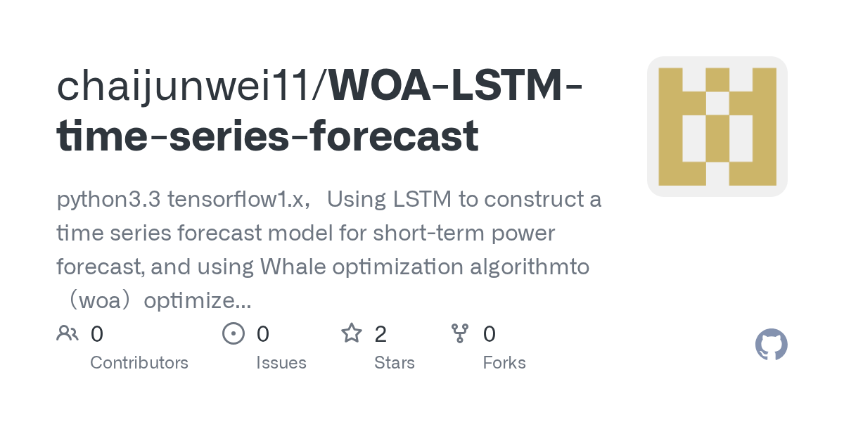 GitHub chaijunwei11/WOALSTMtimeseriesforecast python3.3