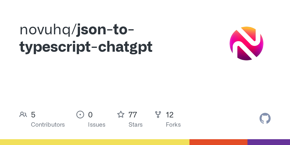 GitHub novuhq/jsontotypescriptchatgpt
