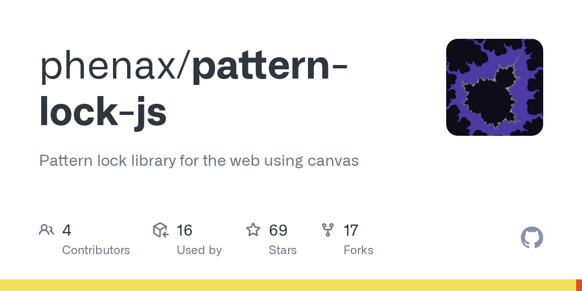 GitHub phenax/patternlockjs Pattern lock library for the web using