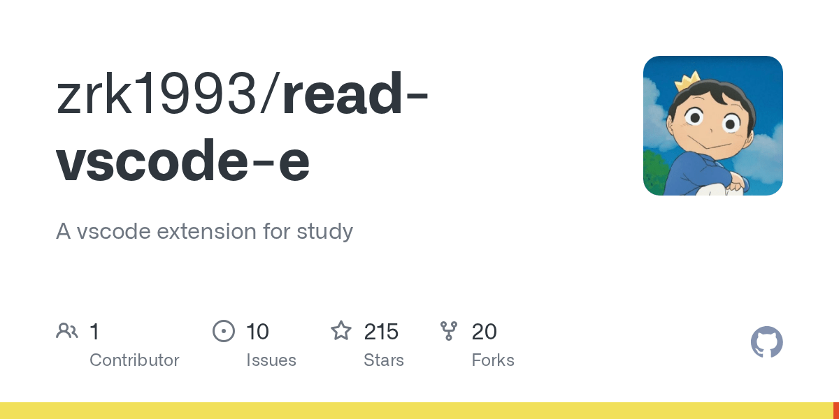 GitHub zrk1993/readvscodee A vscode extension for study