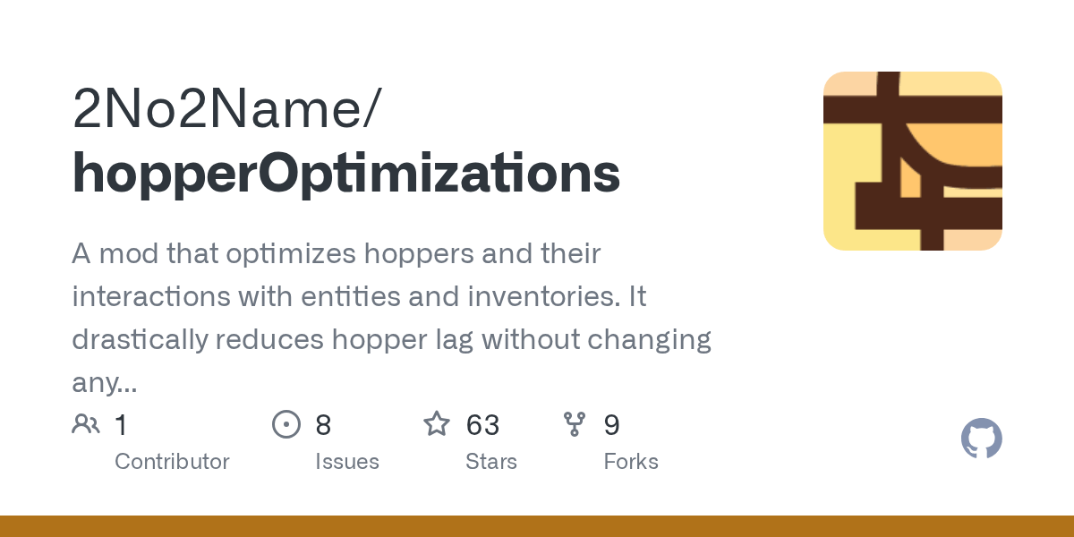 GitHub 2No2Name/hopperOptimizations A mod that optimizes hoppers and