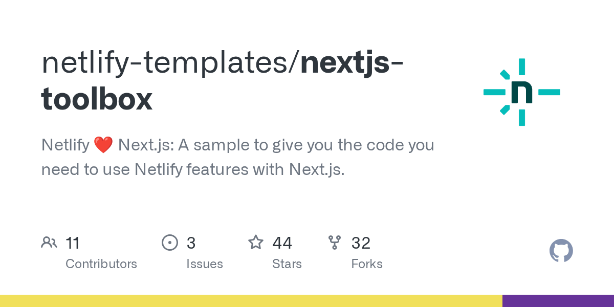 GitHub netlifytemplates/nextjstoolbox Netlify ️ Next.js A sample