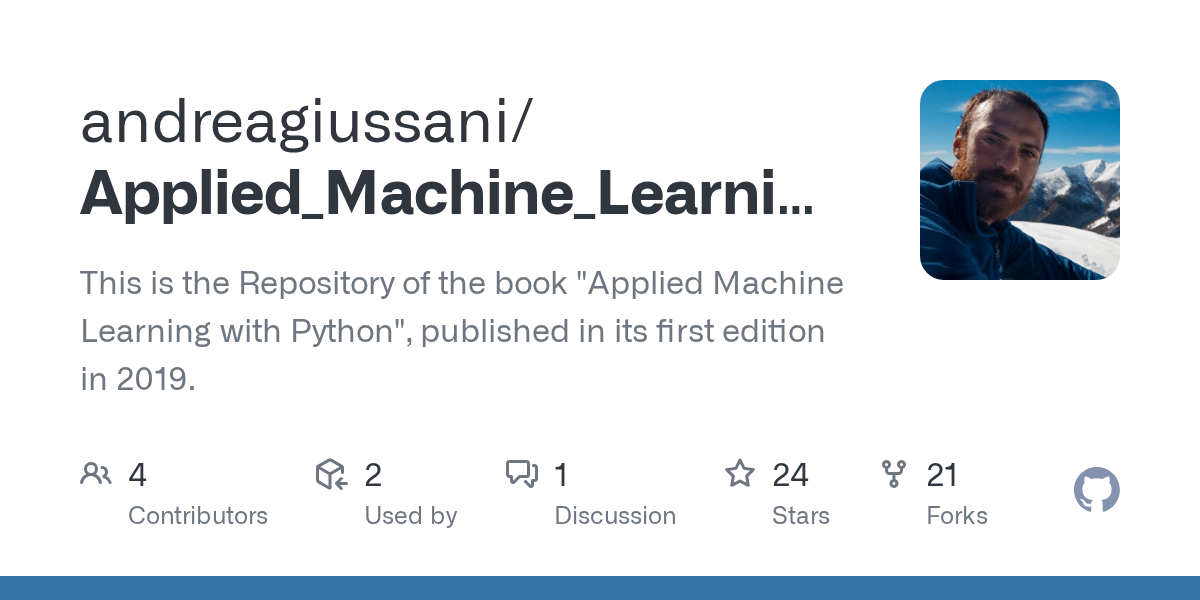 GitHub andreagiussani/Applied_Machine_Learning_with_Python This is
