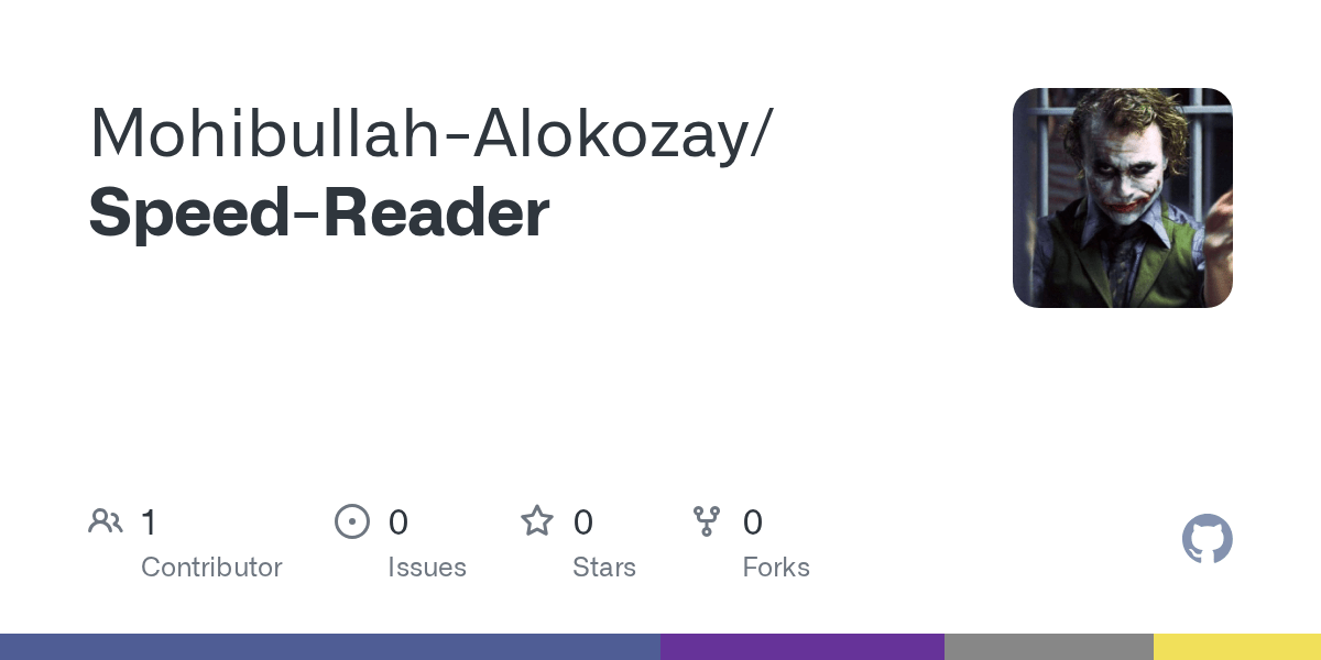 GitHub MohibullahAlokozay/SpeedReader