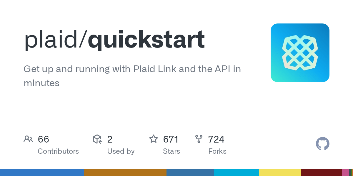 GitHub plaid/quickstart Get up and running with Plaid Link and the