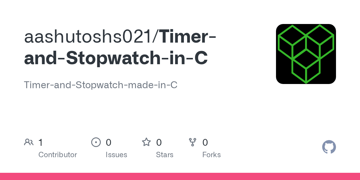 GitHub aashutoshs021/TimerandStopwatchinC TimerandStopwatch