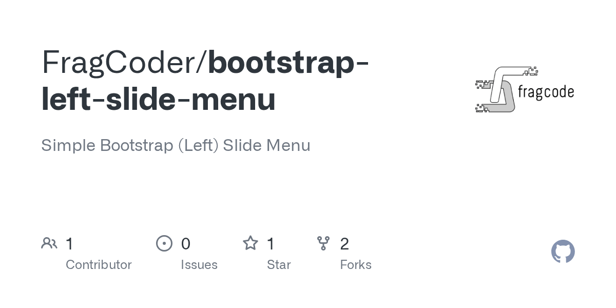 GitHub FragCoder/bootstrapleftslidemenu Simple Bootstrap (Left