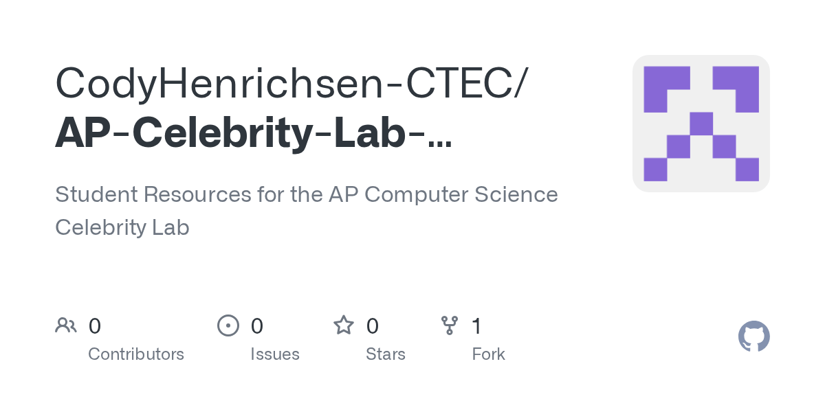 GitHub CodyHenrichsenCTEC/APCelebrityLabStudent