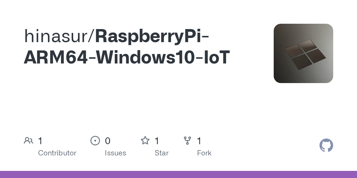 GitHub hinasur/RaspberryPiARM64Windows10IoT