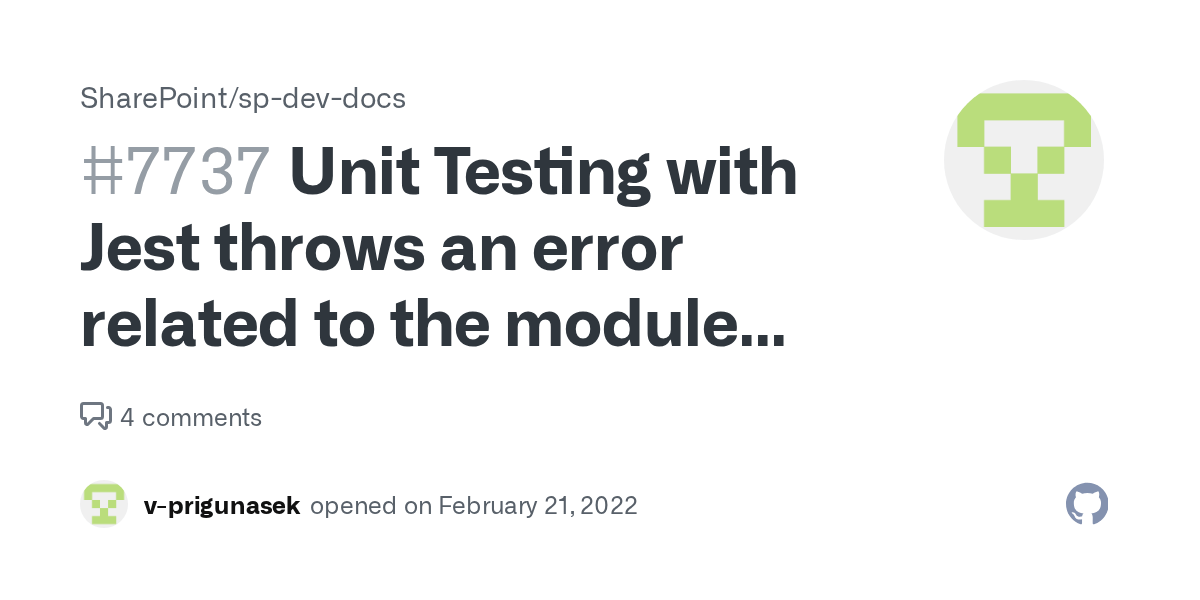 Unit Testing with Jest throws an error related to the module microsoft