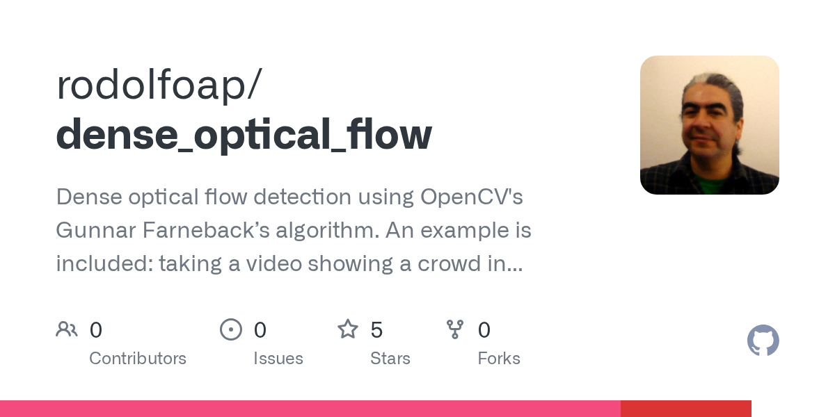GitHub rodolfoap/dense_optical_flow Dense optical flow detection