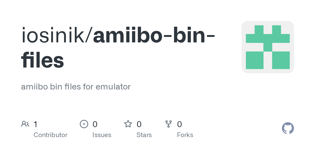 GitHub iosinik/amiibobinfiles amiibo bin files for emulator