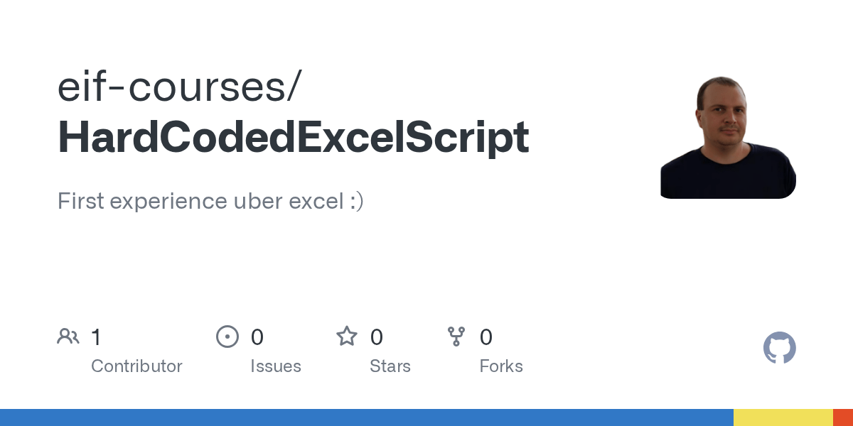 GitHub eifcourses/HardCodedExcelScript First experience uber excel )