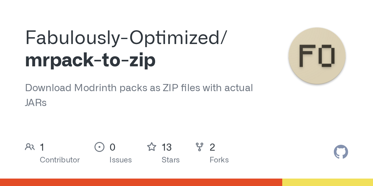 GitHub FabulouslyOptimized/mrpacktozip Download Modrinth packs as