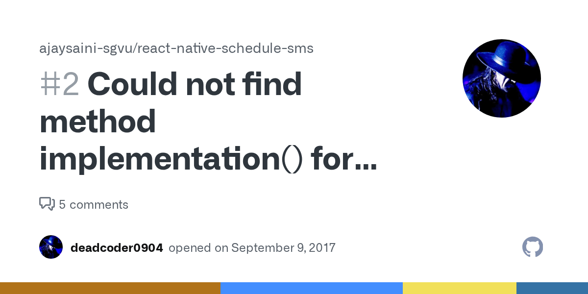 Could not find method implementation() for arguments